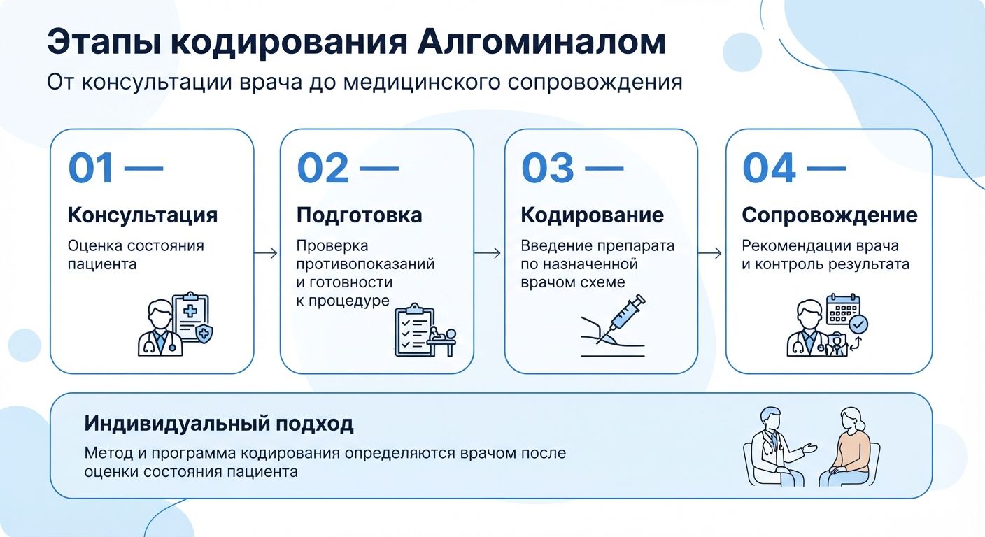 Кодирование препаратом «Алгоминал» в Одинцово инфографика